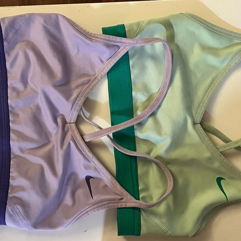 LOT OF 2 a Nike sports bras - purple & green